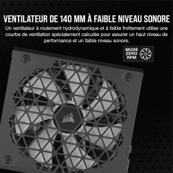 Corsair rm750x shift alimentation atx entièrement modulaire - interface latérale modulaire - compliant atx 3.1 & pcie 5.1 - cond