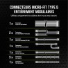 Corsair rm750x shift alimentation atx entièrement modulaire - interface latérale modulaire - compliant atx 3.1 & pcie 5.1 - cond