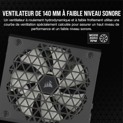 Corsair rm850x shift alimentation atx entièrement modulaire - interface latérale modulaire - compliant atx 3.1 & pcie 5.1 - cond