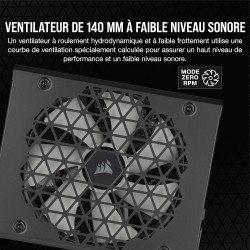 Corsair rm1200x shift alimentation atx entièrement modulaire - interface latérale modulaire - compliant atx 3.1 & pcie 5.1 - con