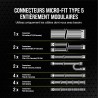 Corsair rm1200x shift alimentation atx entièrement modulaire - interface latérale modulaire - compliant atx 3.1 & pcie 5.1 - con