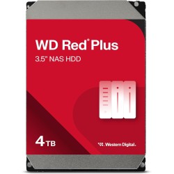 Wd rouge plus 4 to disque dur interne 3.5" dédié nas, 5400 rpm class, sata 6 gb/s, cmr, 256mb cache, garantie 3 ans