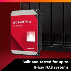 Wd rouge plus 4 to disque dur interne 3.5" dédié nas, 5400 rpm class, sata 6 gb/s, cmr, 256mb cache, garantie 3 ans