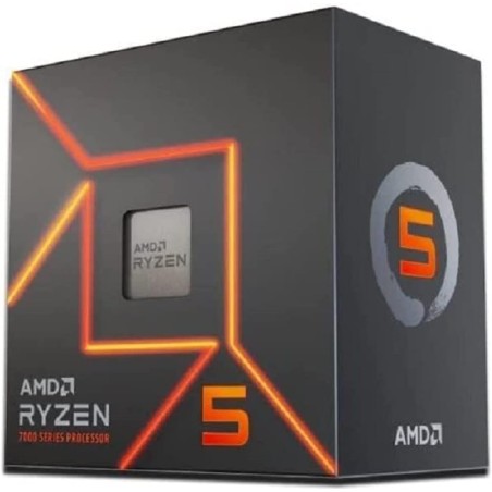 AMD Ryzen 5 7600 Processeur (Radeon Graphique Intégré, 6 Cœurs/12 Threads, 65W TDP, Socket AM5, Cache 38Mo, jusqu'à 5,1 GHz Fréq