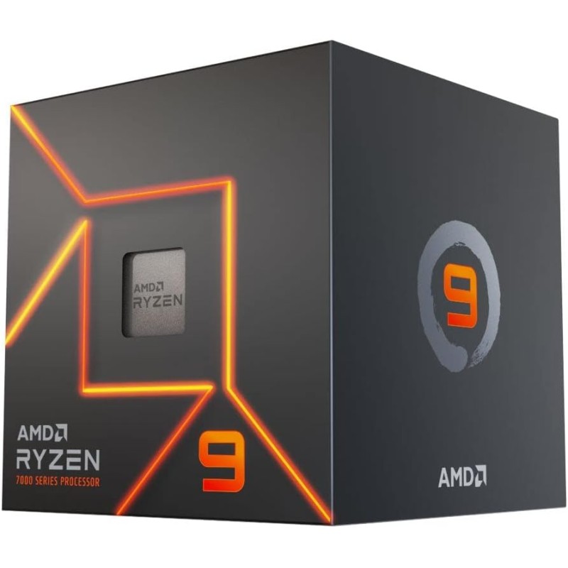 AMD Ryzen 9 7900 Processeur (Radeon Graphique Intégré, 12 Cœurs/24 Threads, 65W TDP, Socket AM5, Cache 76Mo, jusqu'à 5,4 GHz Fré