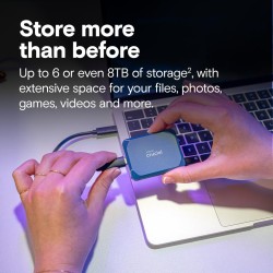 Crucial X10 2To Disque SSD Externe Portable, Jusqu’à 2100Mo/s, USB-C 3.2 Gen2, Résistance à la poussière et à l'eau classée IP65
