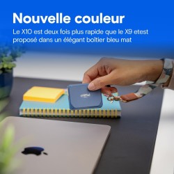 Crucial X10 1To Disque SSD Externe Portable avec USB-A Adaptateur, Jusqu’à 2100Mo/s, USB-C, Résistance à la poussière et à l'eau