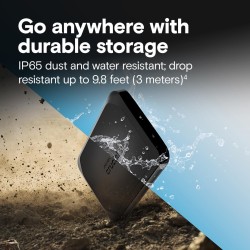 Crucial X10 4To Disque SSD Externe Portable, Jusqu’à 2100Mo/s, USB-C 3.2 Gen2, Résistance à la poussière et à l'eau classée IP65