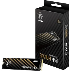 MSI SPATIUM M461 PCIe 4.0 NVMe M.2 2TB - Disque SSD Interne 2 to, PCIe 4.0 NVMe M.2, Lecture 5000 MB/s & Écriture 4200 MB/s, 3D 