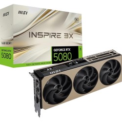 MSI NVIDIA GeForce RTX 5080 16G Inspire 3X OC Carte Graphique 16 Go GDDR7 (30 Gb/s/256 Bits), Refroidissement à Triple Ventilate