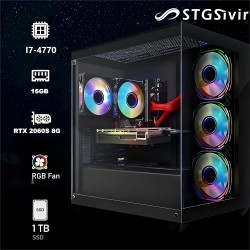 STGsivir PC Gamer Fixe,Ordinateur Gaming,GeForce RTX 2060 Super 8Go GDDR6,Core i7 up to 3.9Ghz,16Go RAM,1To SSD,WiFi 6,BT5.0,Ven