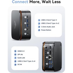 NiPoGi Pinova P1 Mini PC AΜD Ryzen 4300U W11 Pro(4C/4T,Max 3,7GHz,Mieux Que 3500U/N150/N97) 8Go DDR4 RAM+256Go SSD,4K@60Hz Tripl
