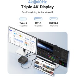 NiPoGi Pinova P1 Mini PC AΜD Ryzen 4300U W11 Pro(4C/4T,Max 3,7GHz,Mieux Que 3500U/N150/N97) 8Go DDR4 RAM+256Go SSD,4K@60Hz Tripl