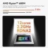 Beelink SER5 Max Mini PC, AMD Ryzen R7 6800U (8C/16T, jusqu'à 4,7GHz), Mini Ordinateur de Bureau 24Go LPDDR5 RAM 500Go PCIe SSD,