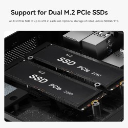 Beelink SER5 Max Mini PC, AMD Ryzen R7 6800U (8C/16T, jusqu'à 4,7GHz), Mini Ordinateur de Bureau 24Go LPDDR5 RAM 500Go PCIe SSD,