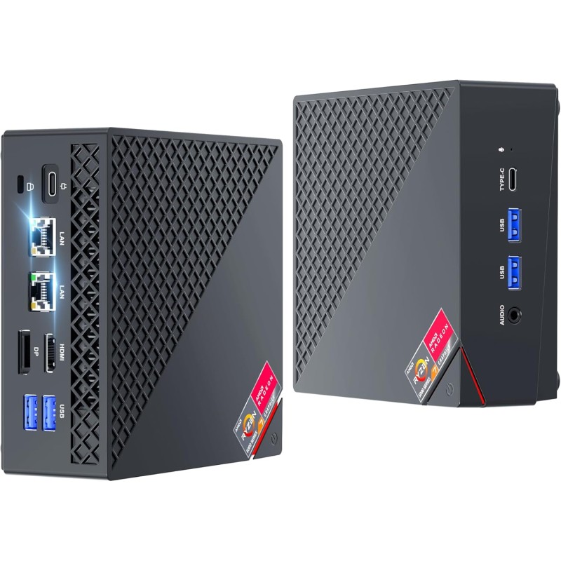 NiPoGi AM06 Pro Mini PC 32 Go DDR4 RAM, АMD Ryzen 7 7730U(8C/16T, jusqu'à 4,50 GHz), 512 Go M.2 SSD Mini Ordinateur de Bureau Wi