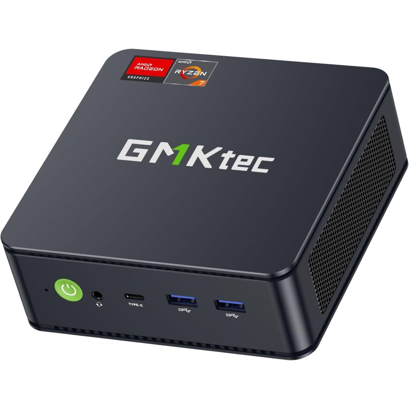 GMKtec AMD Ryzen 7 Mini PC W-11 Pro 7730U(Version améliorée 7430U/5825U) (8 C/16 T 4,50 GHz), M5 Ultra Dual LAN 2.5G Mini Comput