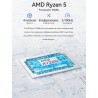 GMKtec Mini PC Ryzen 5 3500U (4C/8T, 4,5GHz), 16Go DDR4, 256Go SSD, USB-C, WiFi 5, BT 5.0, W11 Pro – Mini Ordinateur NucBox G10 