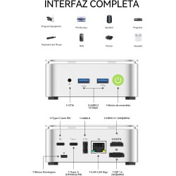 GMKtec Mini PC Ryzen 5 3500U (4C/8T, 4,5GHz), 16Go DDR4, 256Go SSD, USB-C, WiFi 5, BT 5.0, W11 Pro – Mini Ordinateur NucBox G10 