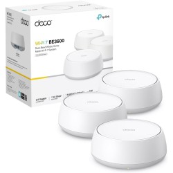 TP-Link Deco Routeur WiFi 7 Mesh BE3600 Bi-Bande, Port Ethernet 2,5G, Couverture de 490㎡, Itinérance IA Transparente, Connectez 