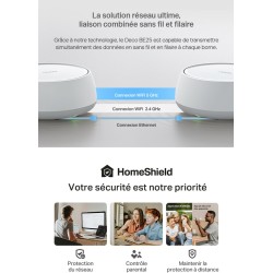 TP-Link Deco Routeur WiFi 7 Mesh BE3600 Bi-Bande, Port Ethernet 2,5G, Couverture de 490㎡, Itinérance IA Transparente, Connectez 