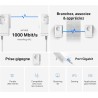 Mercusys MP500P KIT CPL 1000Mbps avec 1 Port Gigabit et Prise Intégrée Type F, Boitier CPL Kit de 2 - idéale pour Profiter du Se