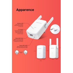 MERCUSYS MP510 KIT TP-Link CPL 1000Mbps WiFi Adaptateur Réseau CPL, WiFi N300Mbps, Homeplug AV2 1000Mbps, Boitier CPL, Brancher 