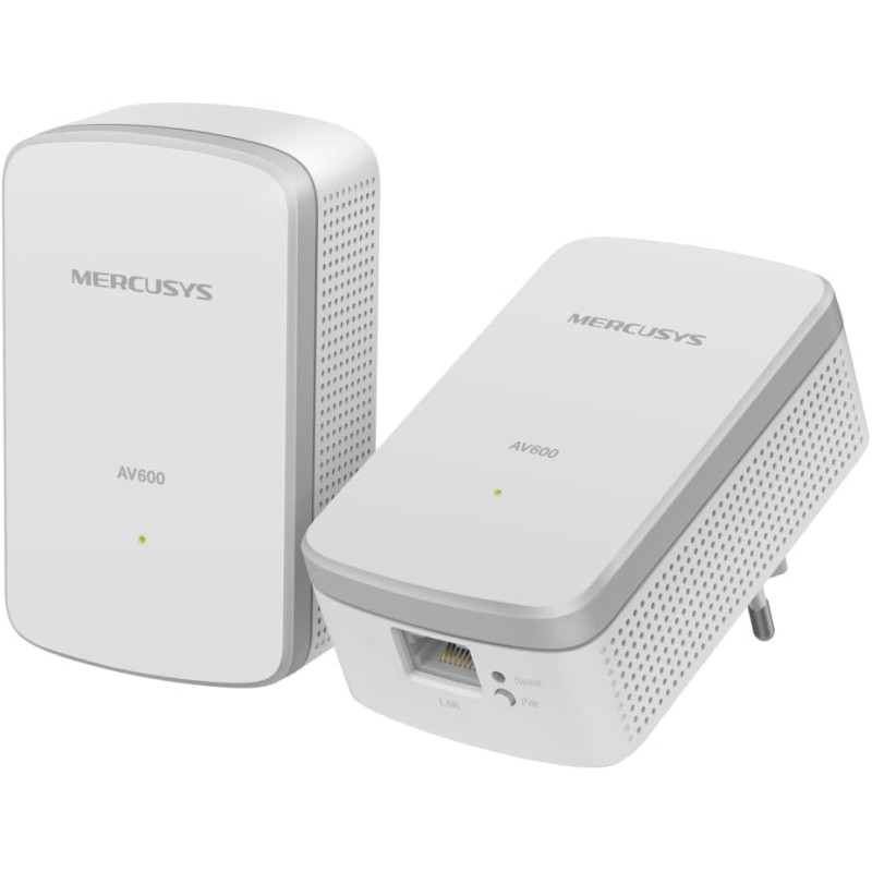Mercusys MP300 KIT CPL AV600 – Kit de 2 Adaptateurs Powerline 600 Mbps, Port Fast Ethernet, Jusqu’à 300 m sur Circuit électrique