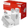 Mercusys MP300P KIT CPL 600Mbps avec 1 Port et Prise Intégrée Type F, Boitier CPL Kit de 2 - idéal pour Profiter du Service Mult