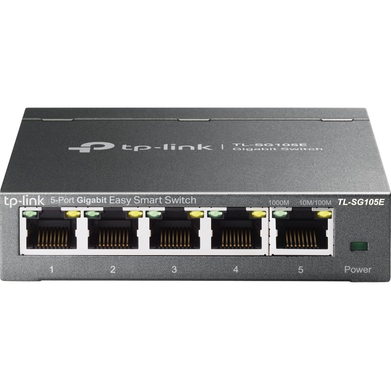 TP-Link TL-SG105E Switch Ethernet Gigabit 5 Ports Gigabit Hub RJ45, Switch Manageable, Partage de Connexion et Mise en réseau po