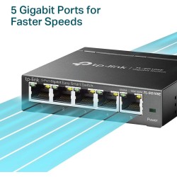 TP-Link TL-SG105E Switch Ethernet Gigabit 5 Ports Gigabit Hub RJ45, Switch Manageable, Partage de Connexion et Mise en réseau po