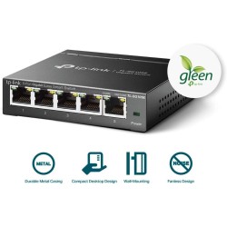 TP-Link TL-SG105E Switch Ethernet Gigabit 5 Ports Gigabit Hub RJ45, Switch Manageable, Partage de Connexion et Mise en réseau po