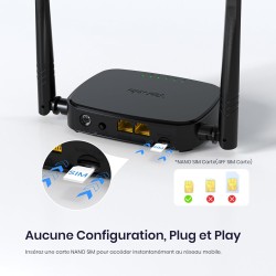 Tenda Routeur 4G, Box 4G WiFi, Routeur SIM LTE 150 Mbps, Modem 4G san Fil, 2.4GHz Wi-FI 300 Mbps, CAT4, 2 Antennes Externe, Fast