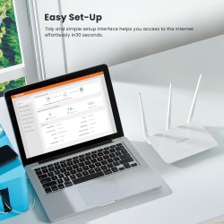 Tenda F3 Routeur WiFi N300, Routeur sans Fil jusqu'à 300 Mbps en 2,4 GHz, Point d'accès WiFi avec 3 * 5dBi Antennes, 3 Ports LAN