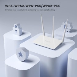 Tenda F3 Routeur WiFi N300, Routeur sans Fil jusqu'à 300 Mbps en 2,4 GHz, Point d'accès WiFi avec 3 * 5dBi Antennes, 3 Ports LAN