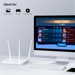 Tenda F3 Routeur WiFi N300, Routeur sans Fil jusqu'à 300 Mbps en 2,4 GHz, Point d'accès WiFi avec 3 * 5dBi Antennes, 3 Ports LAN