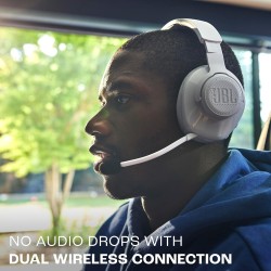 Jbl quantum 360 casque gaming circum-auriculaire sans fil, double connexion 2,4 ghz et bleutooth, autonomie 22 h, micro amovible