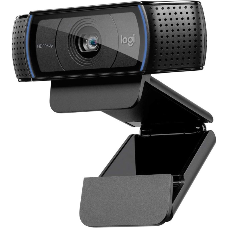 Logitech Webcam C920 HD Pro, Appels et Enregistrements Vidéo Full HD 1080p, Webcam Streaming, Deux Microphones, Petite, Agile, R