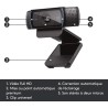 Logitech Webcam C920 HD Pro, Appels et Enregistrements Vidéo Full HD 1080p, Webcam Streaming, Deux Microphones, Petite, Agile, R