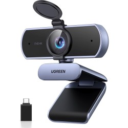 Uvert webcam 4k 30fps caméra usb a c pc autofocus deux micro antibruit correction lumière 360 degrés rotation plug play windows 