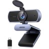 Uvert webcam 4k 30fps caméra usb a c pc autofocus deux micro antibruit correction lumière 360 degrés rotation plug play windows 
