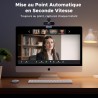 Uvert webcam 4k 30fps caméra usb a c pc autofocus deux micro antibruit correction lumière 360 degrés rotation plug play windows 