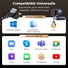 Uvert webcam 4k 30fps caméra usb a c pc autofocus deux micro antibruit correction lumière 360 degrés rotation plug play windows 