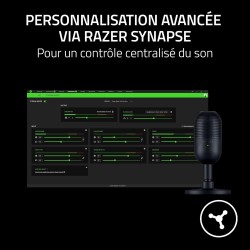 Razer Seiren V3 Mini - Microphone USB ultra-compact (microphone à condensateur 14 mm, directivité supercardioïde, détecteur de m
