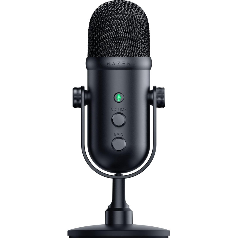 Razer Seiren V2 Pro - Microphone USB Professionnel pour Streamers (Microphone Dynamique 30 mm, Filtre Passe-Haut, limiteur de Ga