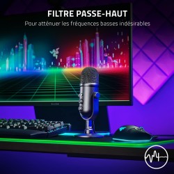 Razer Seiren V2 Pro - Microphone USB Professionnel pour Streamers (Microphone Dynamique 30 mm, Filtre Passe-Haut, limiteur de Ga