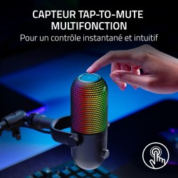 Razer Seiren V3 Chroma - Microphone USB RGB avec Tap-to-Mute (Un éclairage Qui réagit au Stream et au Jeu, Micro électrostatique