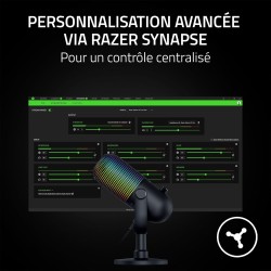 Razer Seiren V3 Chroma - Microphone USB RGB avec Tap-to-Mute (Un éclairage Qui réagit au Stream et au Jeu, Micro électrostatique