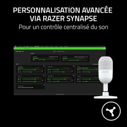 Razer Seiren V3 Mini - Microphone USB ultra-compact (microphone à condensateur 14 mm, directivité supercardioïde, détecteur de m