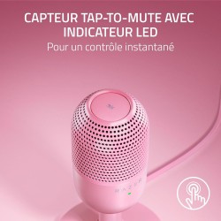 Razer Seiren V3 Mini - Microphone USB ultra-compact (microphone à condensateur 14 mm, directivité supercardioïde, détecteur de m